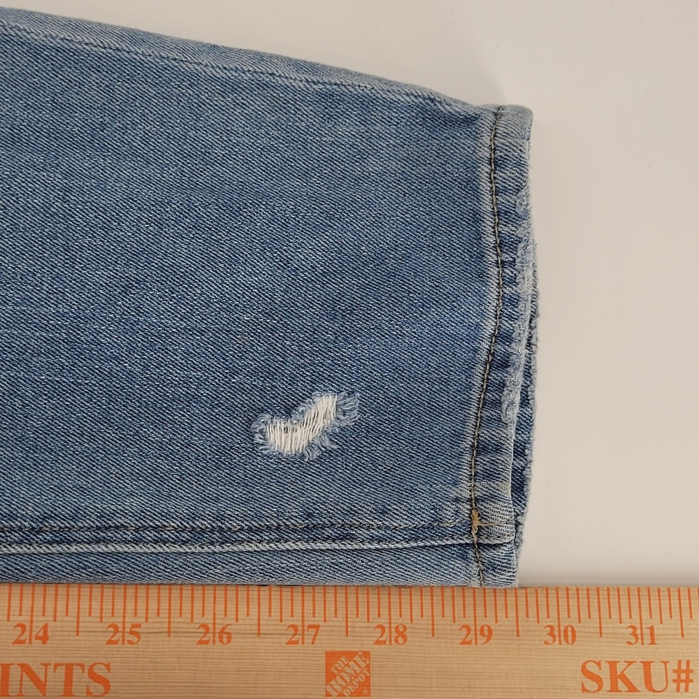 American Eagle Mom Jean Womens 8 Long Blue Distressed‎ High Rise Denim Pants - Picture 6 of 7